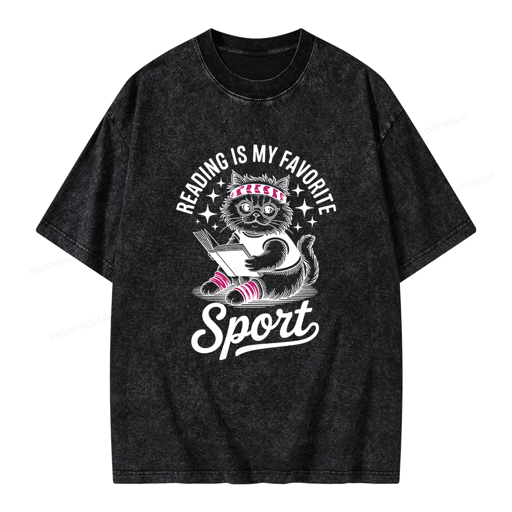 Pagewings Reading is My Favorite Sport Unisex Washed T-shirt