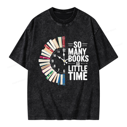 Pagewings So Many Books So Little Time Unisex Washed T-shirt