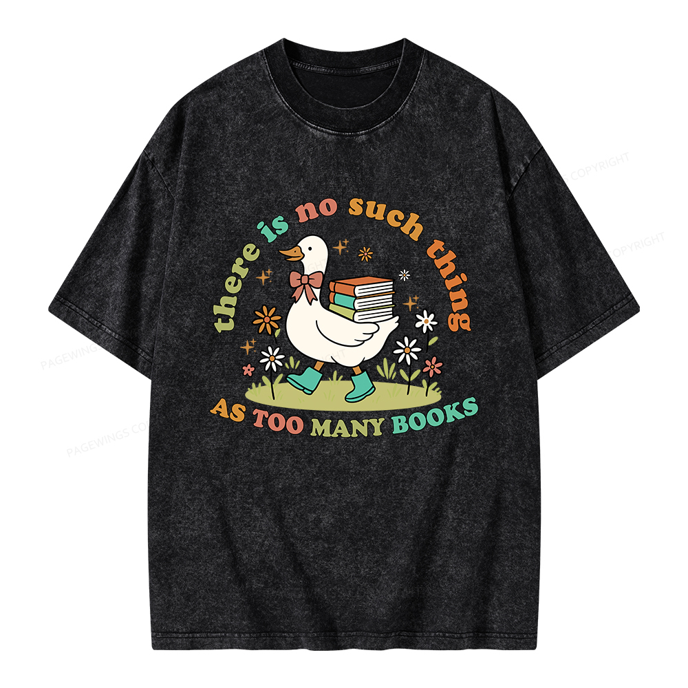 Pagewings Cute Bookish Goose Unisex Washed T-shirt