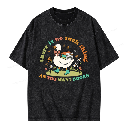 Pagewings Cute Bookish Goose Unisex Washed T-shirt
