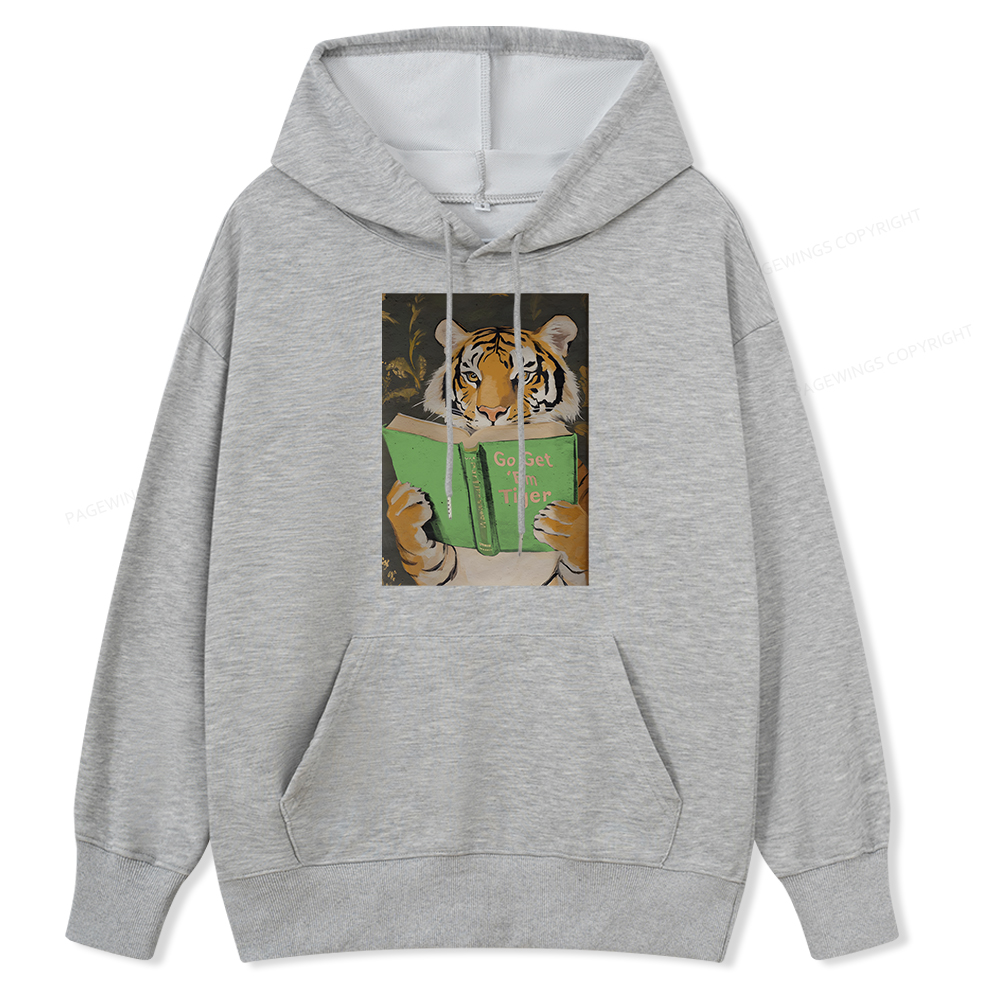 Pagewings Motivational Tiger Reading Unisex Classic Hoodie