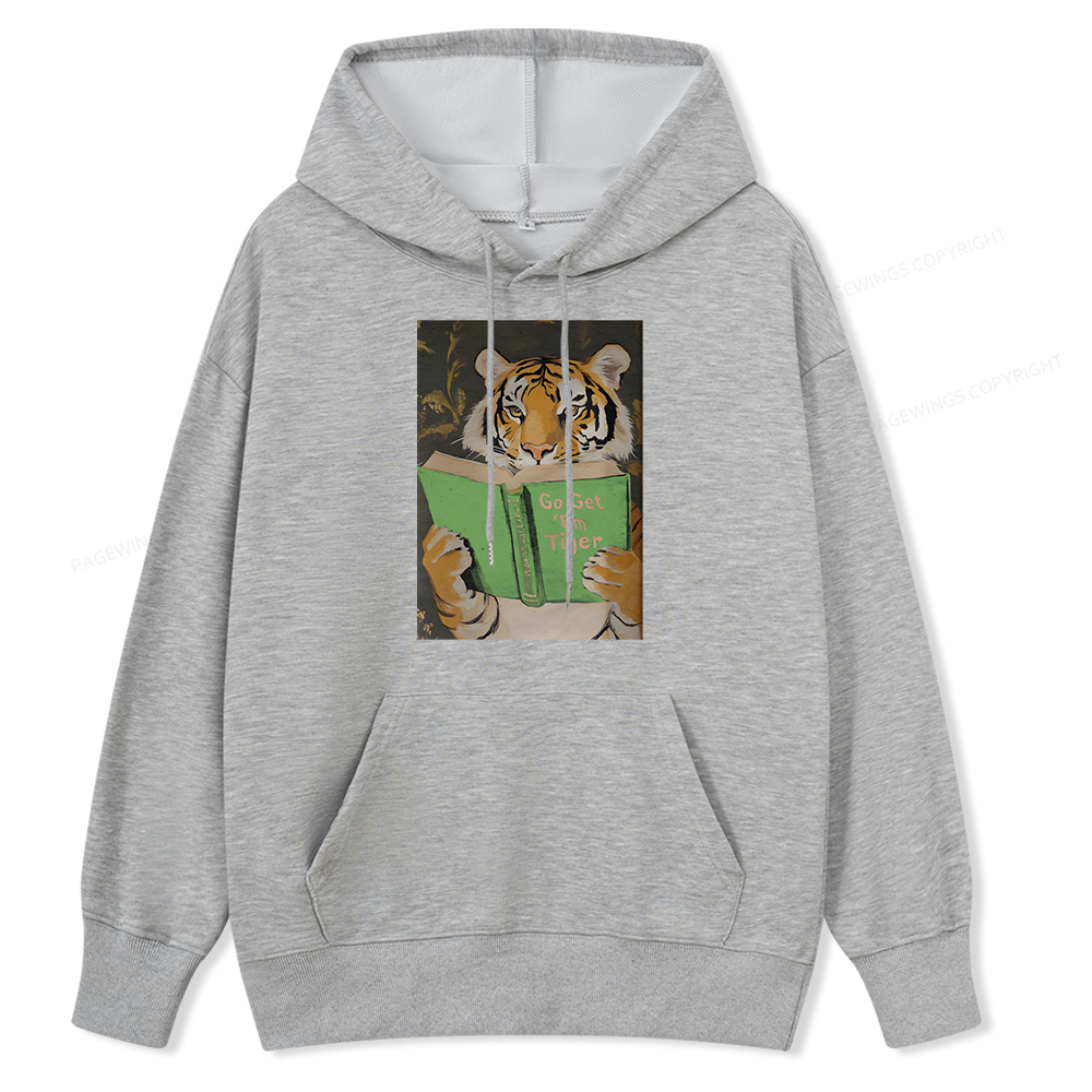 Pagewings Motivational Tiger Reading Unisex Classic Hoodie