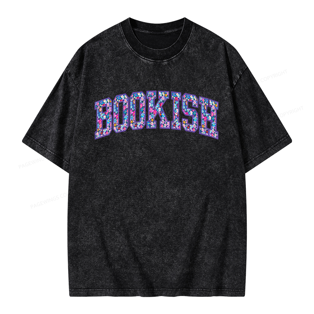 Pagewings Bookish Book Lover Unisex Washed T-shirt