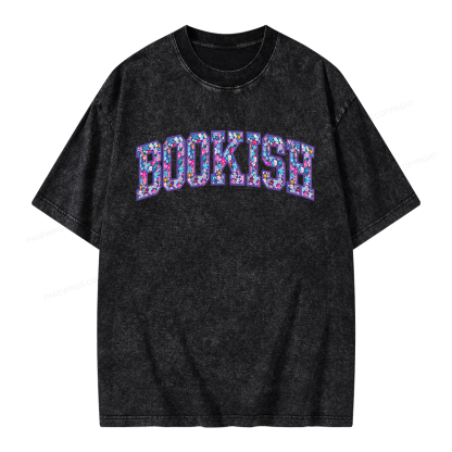 Pagewings Bookish Book Lover Unisex Washed T-shirt