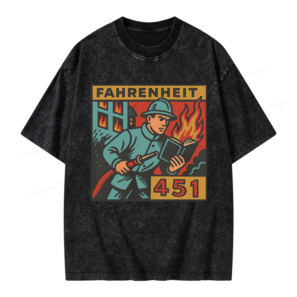 Pagewings Literature 451 Unisex Washed T-shirt