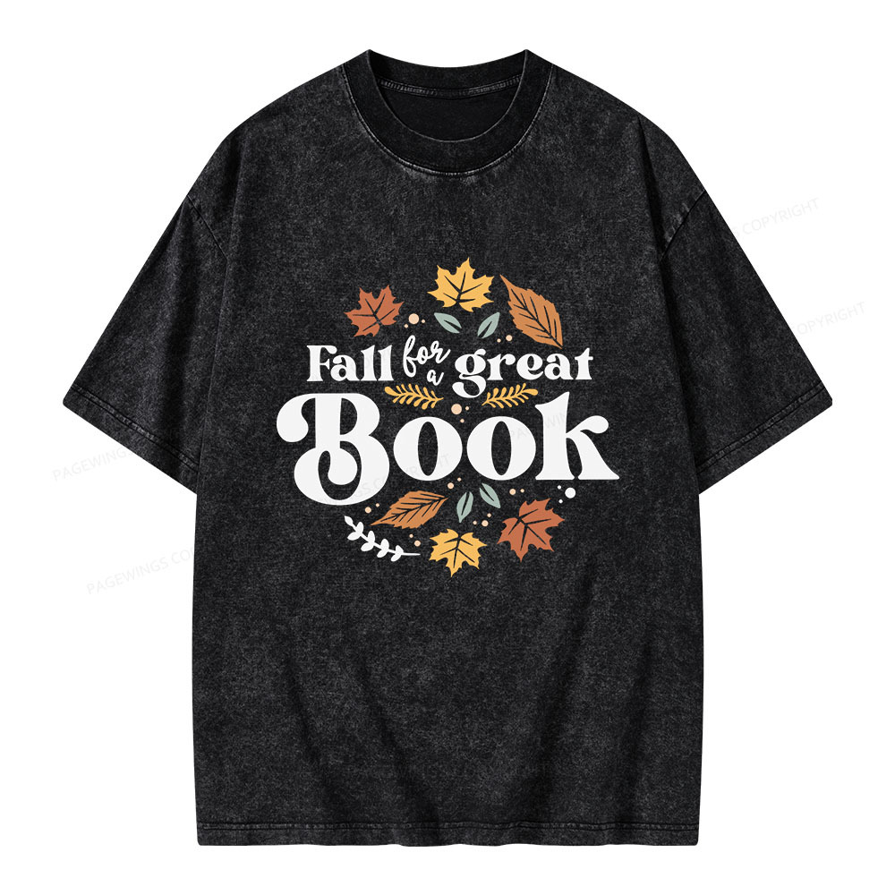 Pagewings Thanksgiving Fall For A Great Book Unisex Washed T-shirt