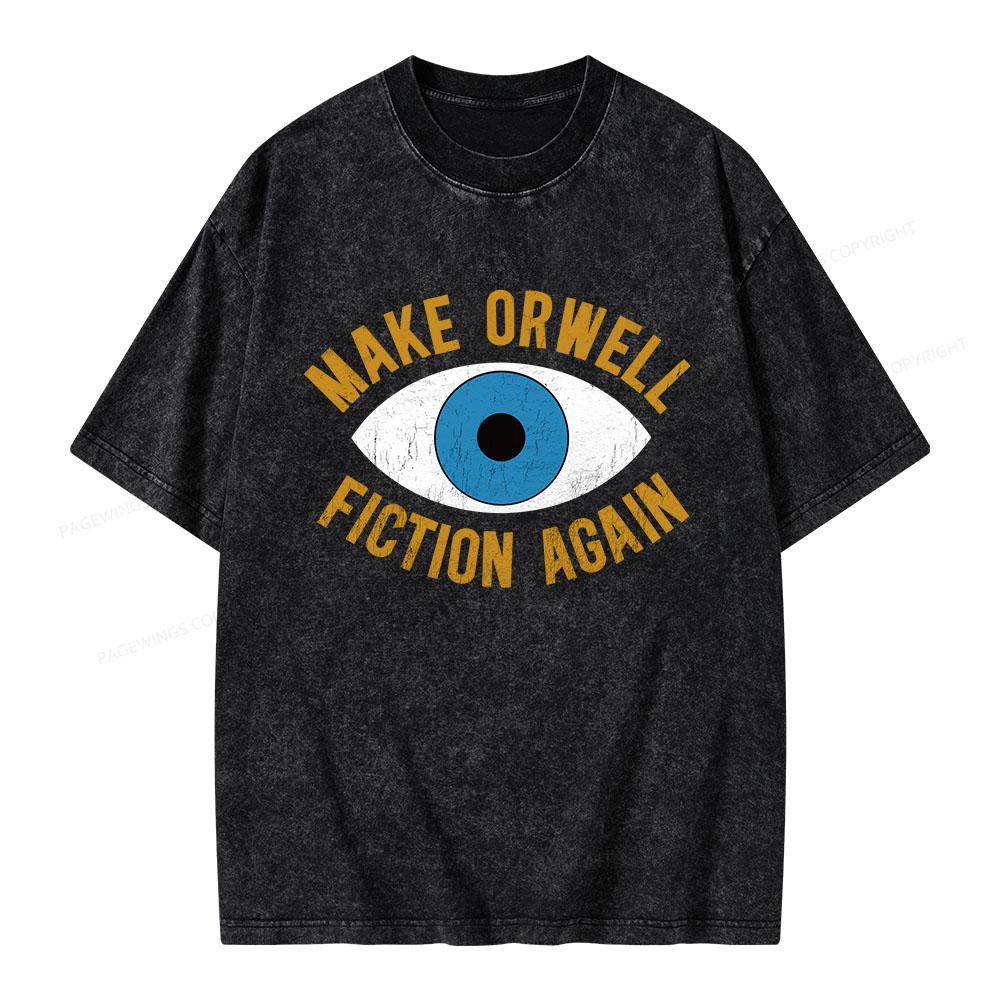 Pagewings Make Orwell Fiction Again Unisex Washed T-shirt