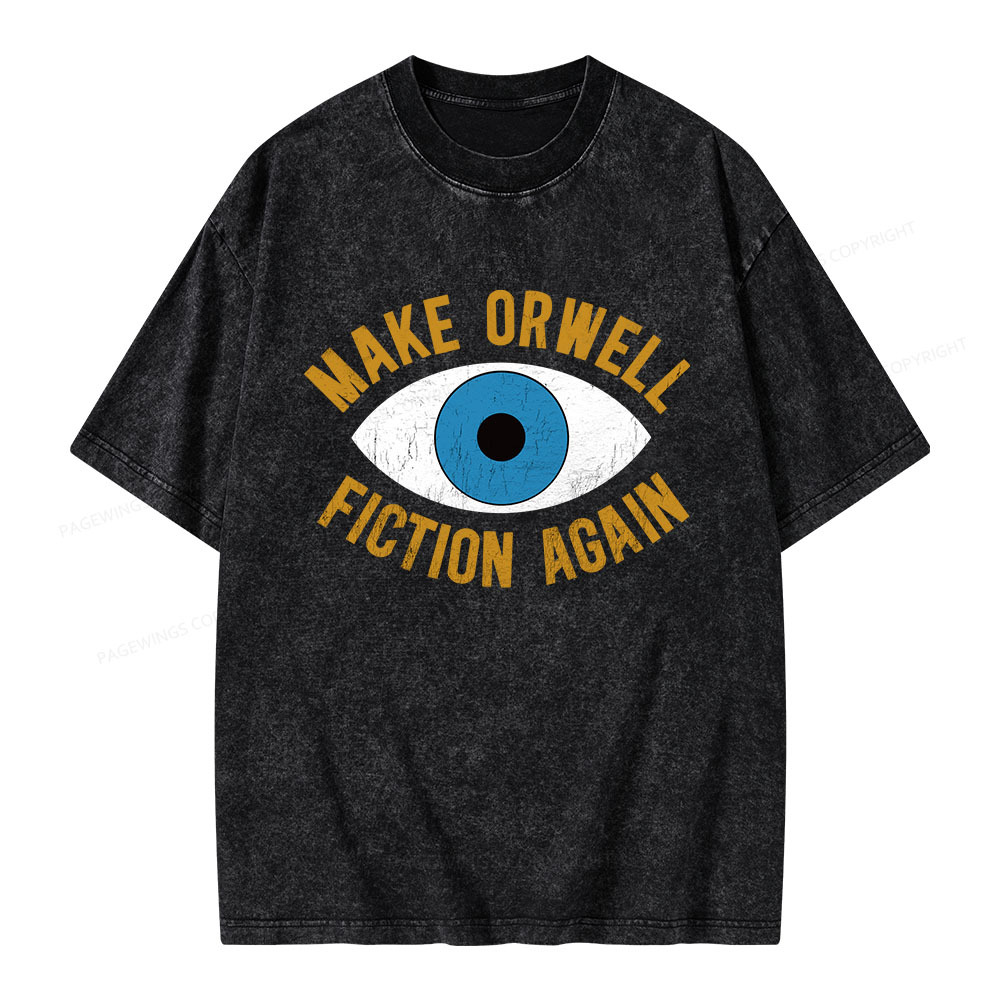 Pagewings Make Orwell Fiction Again Unisex Washed T-shirt