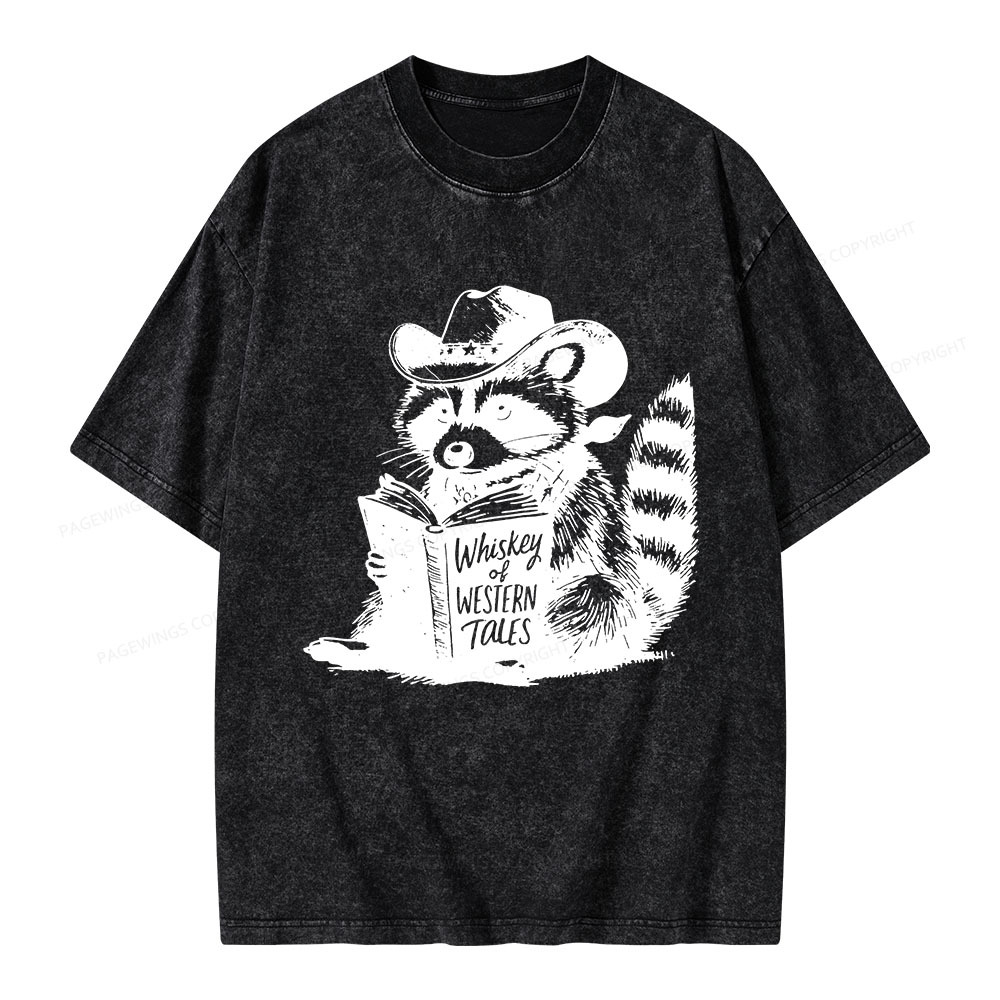 Pagewings Whiskey of Western Tales Unisex Washed T-shirt
