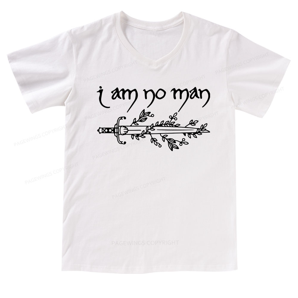 Pagewings I Am No Man V-neck T-shirt