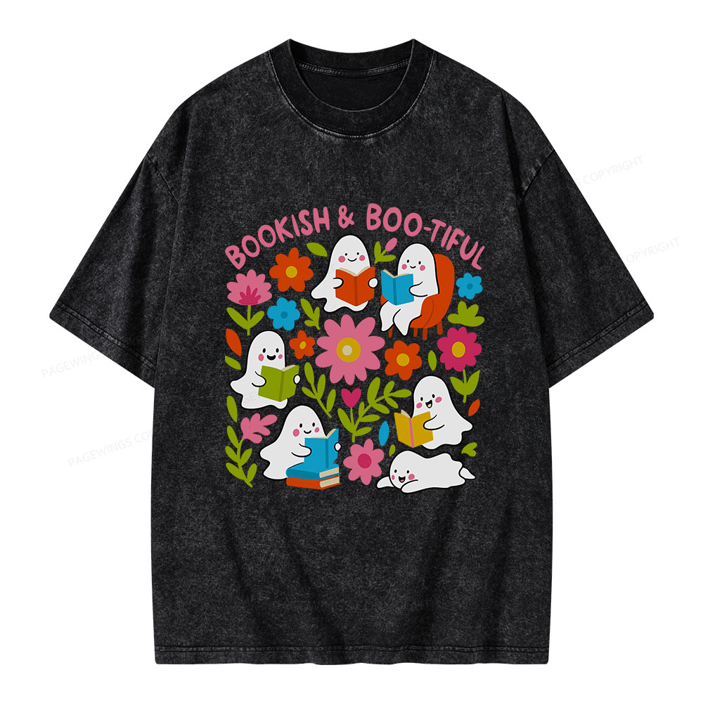 Pagewings Bookish & Boo-tiful Unisex Washed T-shirt
