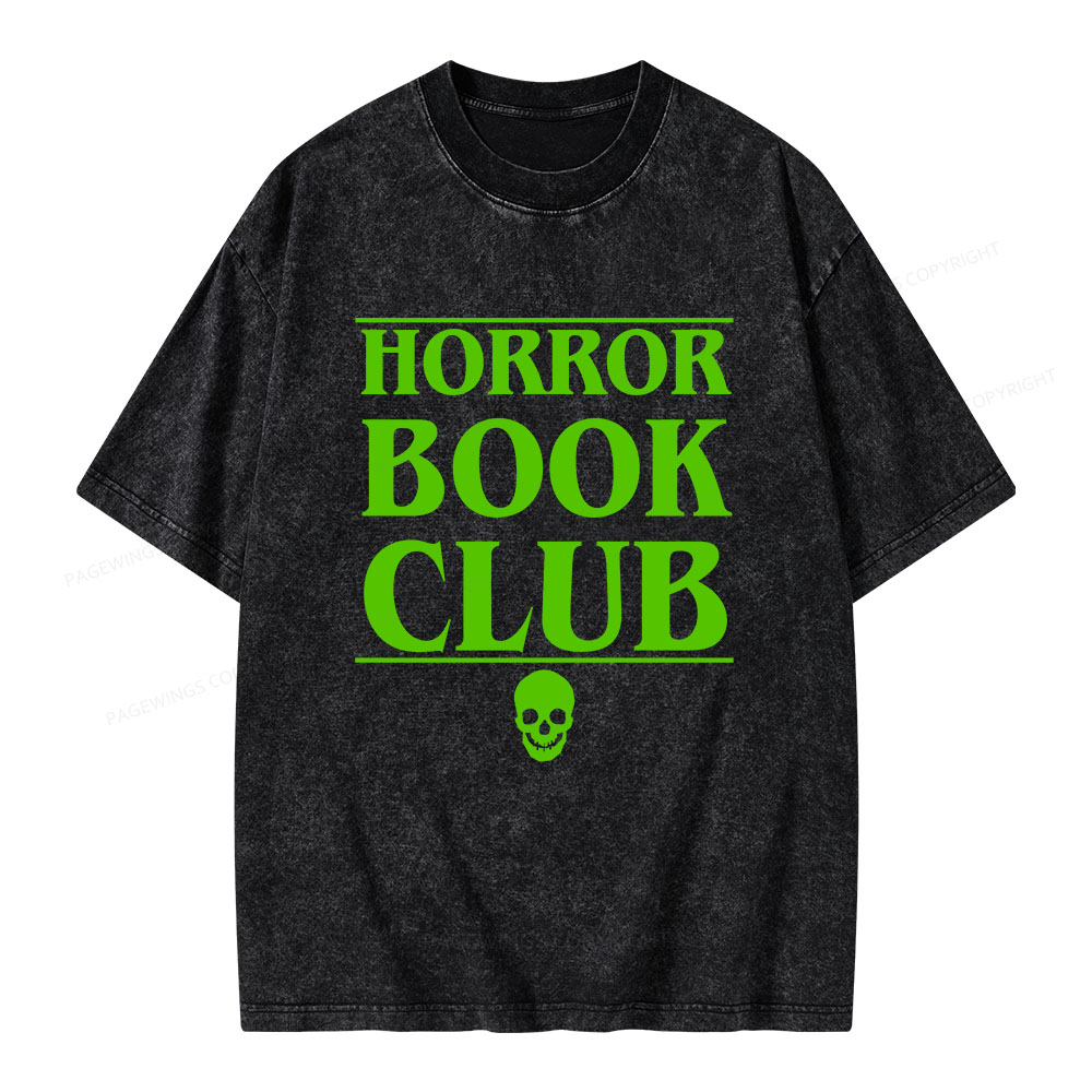 Pagewings Horror Book Club Unisex Washed T-shirt
