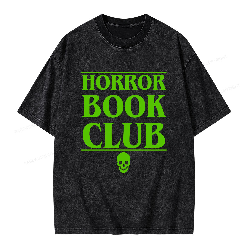 Pagewings Horror Book Club Unisex Washed T-shirt