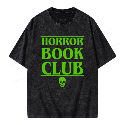 Pagewings Horror Book Club Unisex Washed T-shirt