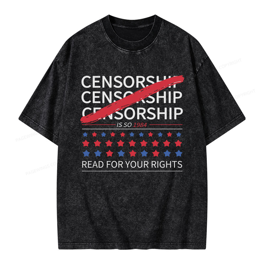 Pagewings Censorship Is So 1984 Unisex Washed T-shirt