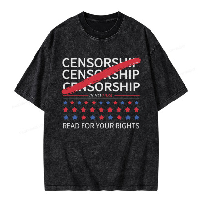 Pagewings Censorship Is So 1984 Unisex Washed T-shirt