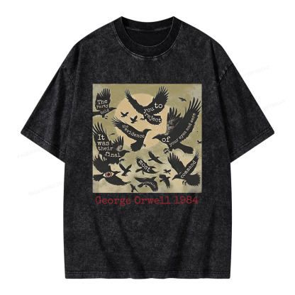 Pagewings It Was Their Final 1984 Unisex Washed T-shirt