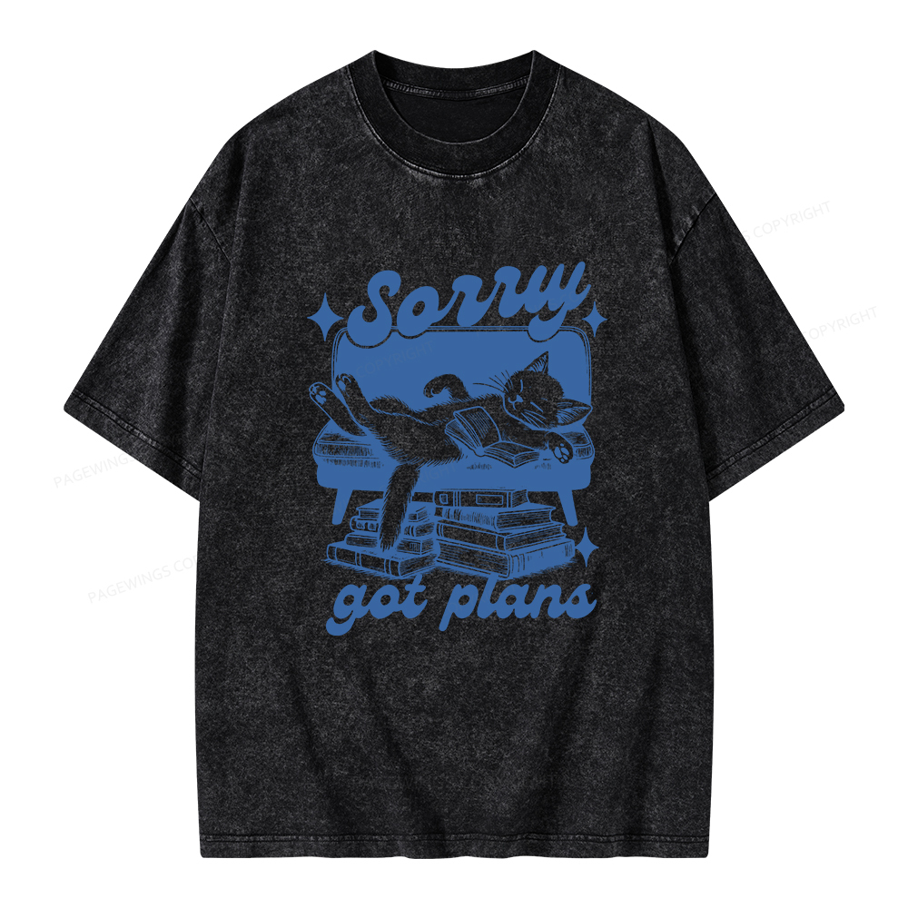 Pagewings Sorry Got Plans Unisex Washed T-shirt