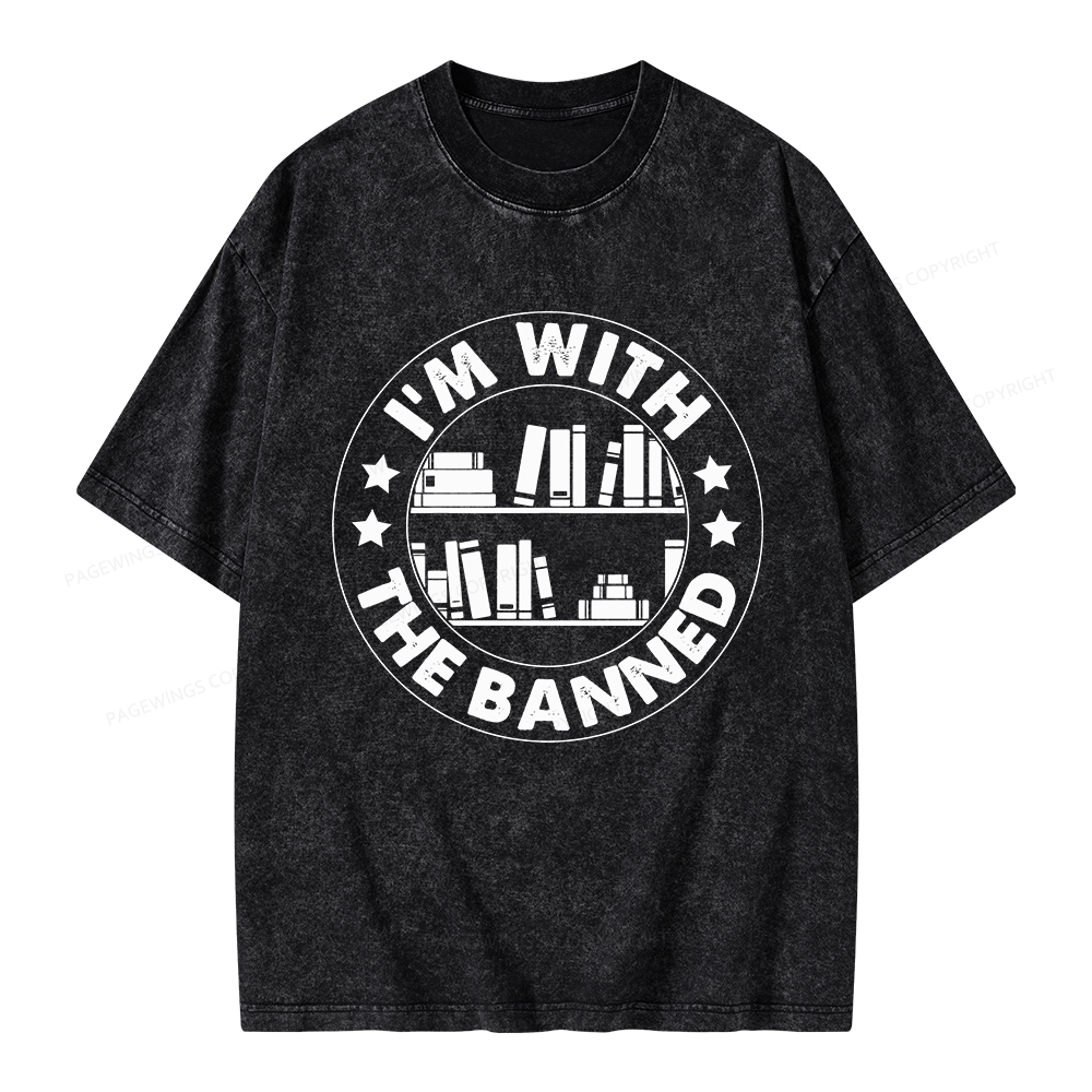 Pagewings I'm With The Banned Unisex Washed T-shirt
