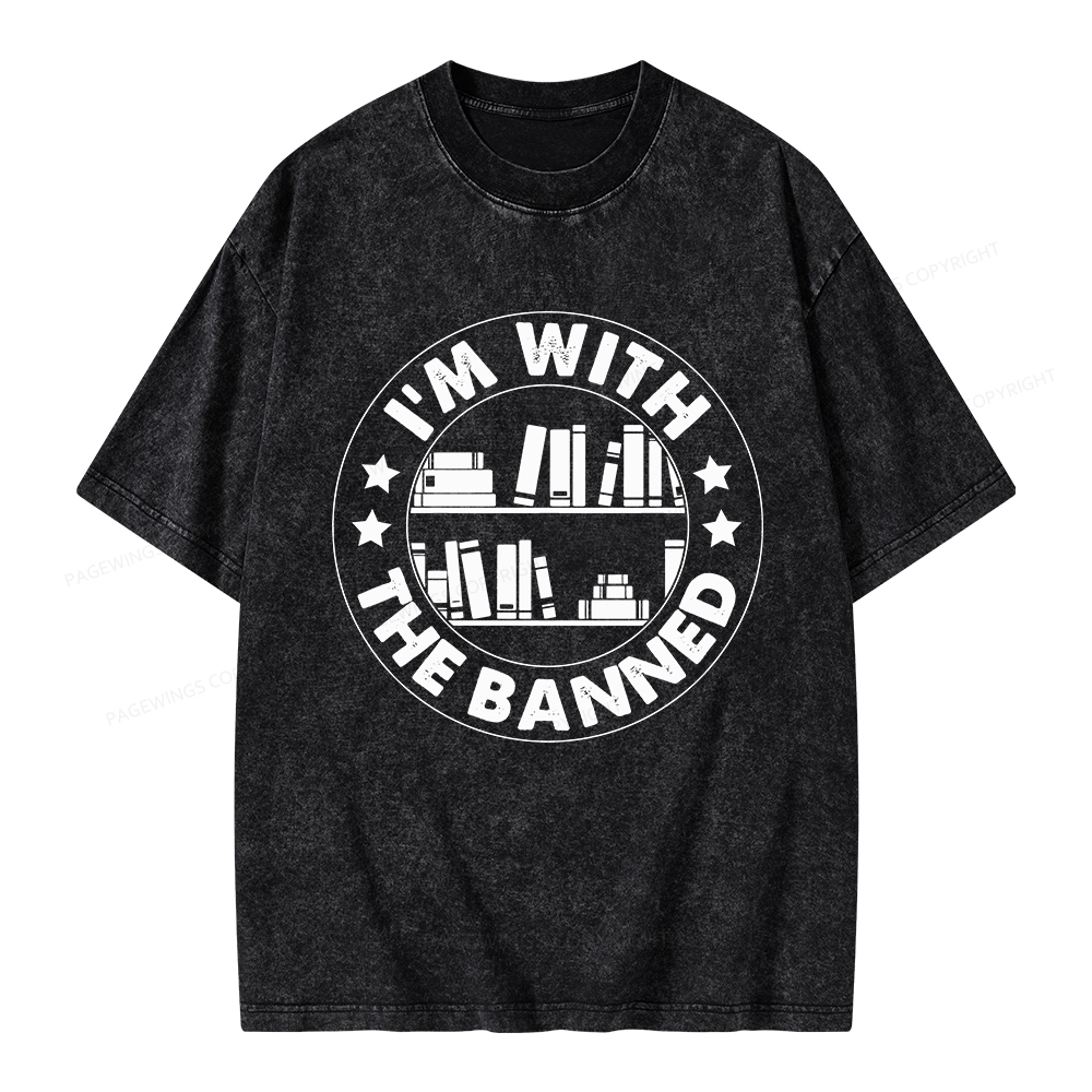 Pagewings I'm With The Banned Unisex Washed T-shirt