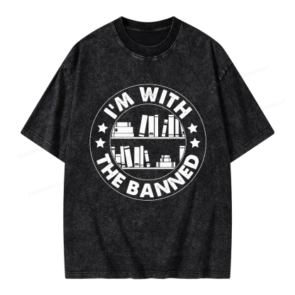 Pagewings I'm With The Banned Unisex Washed T-shirt
