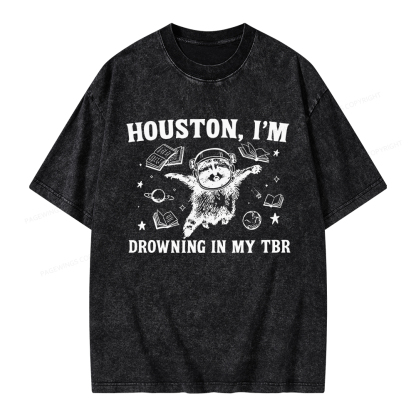 Pagewings Houston I’m Drowning In My TBR Unisex Washed T-shirt
