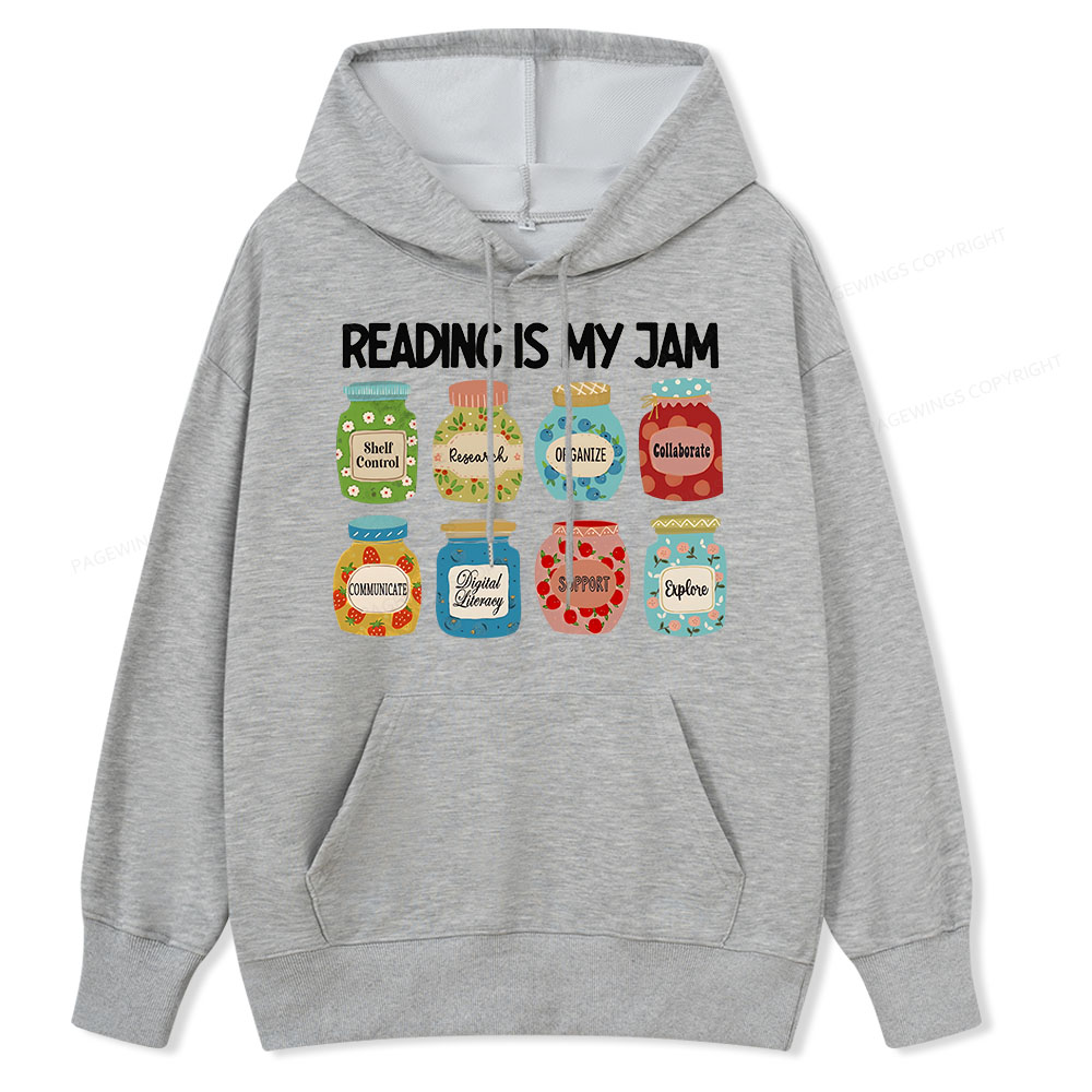 Pagewings Reading is My Jam Bookworm Unisex Classic Hoodie