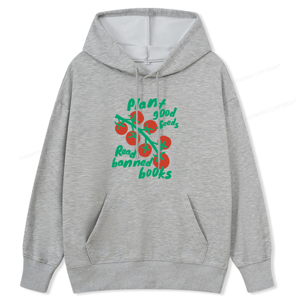 Pagewings Plant Good Seeds Read Banned Books Unisex Classic Hoodie