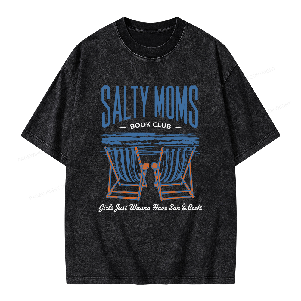 Pagewings Salty Moms Book Club Unisex Washed T-shirt