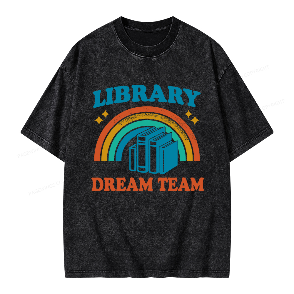 Pagewings Library Dream Team Unisex Washed T-shirt