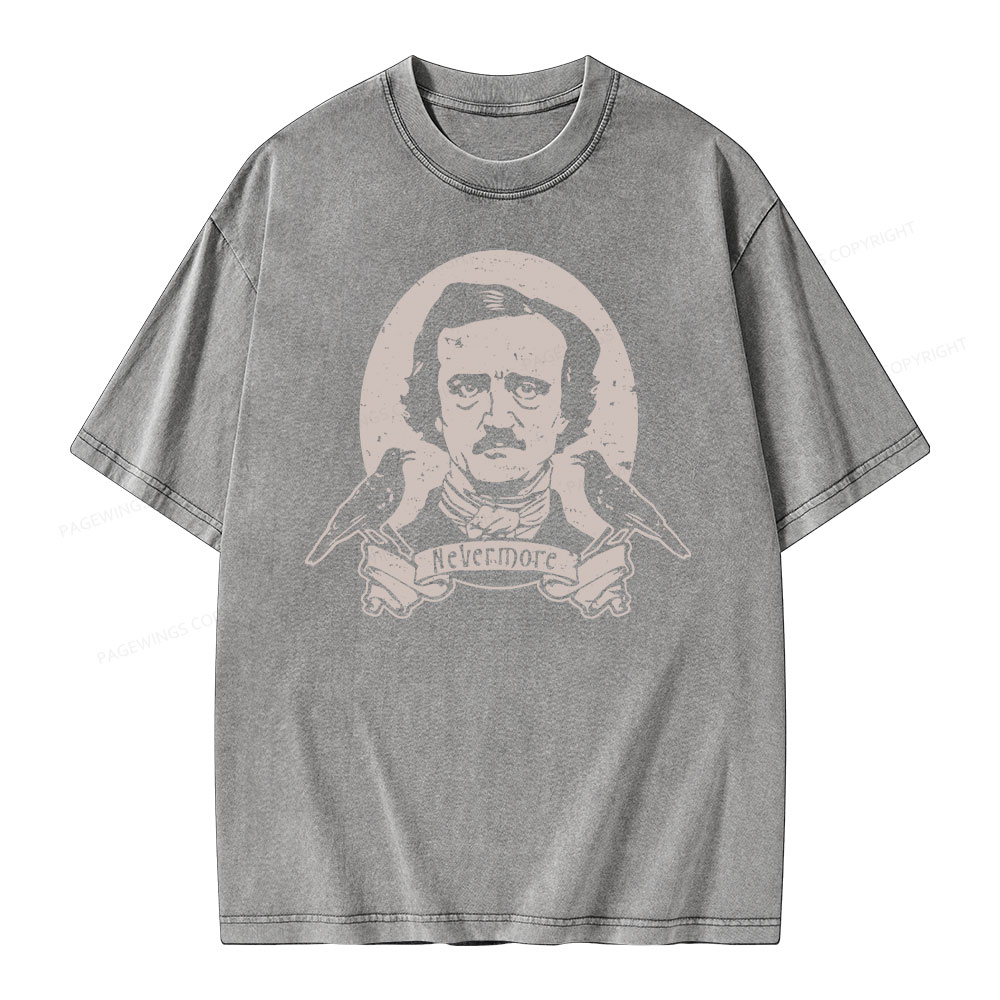 Pagewing   Literary Vintage Stephen Allen King HP Lovecraft Book Unisex Washed T-shirt