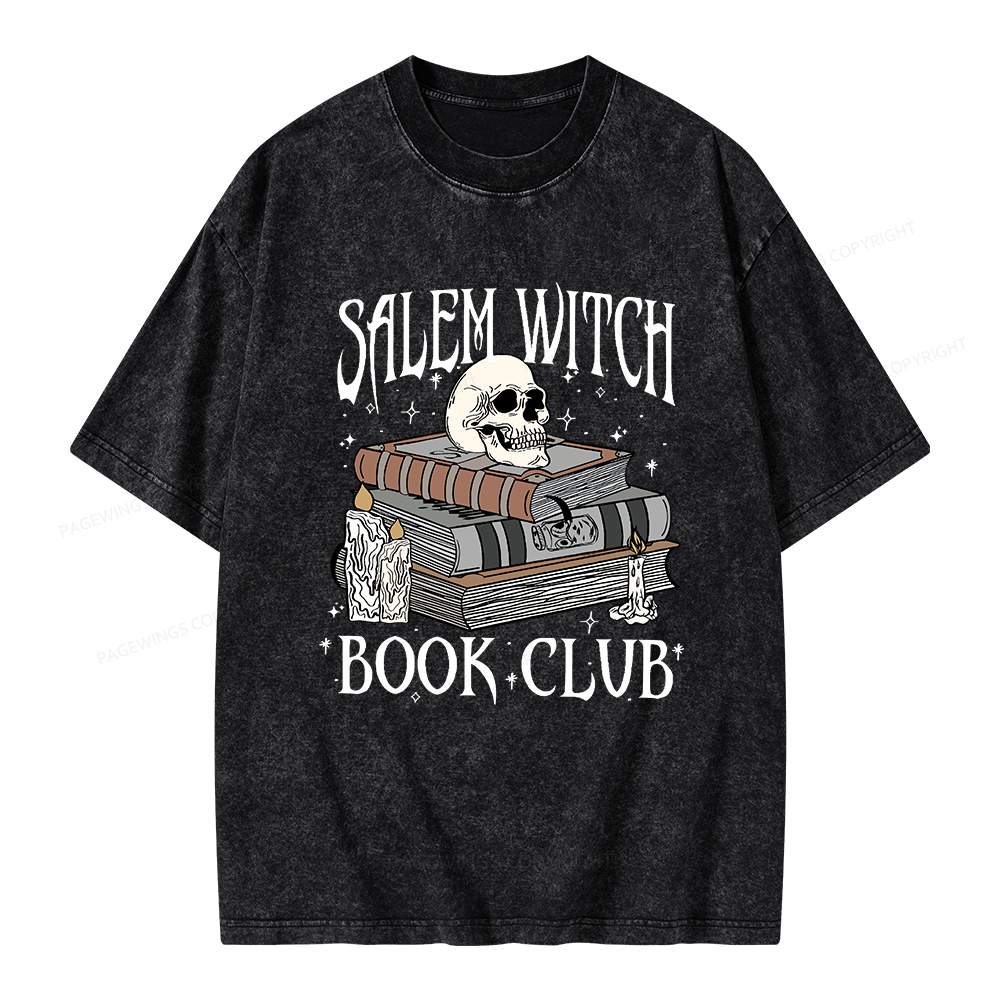 Pagewings Salem Witch Book Club Unisex Washed T-shirt