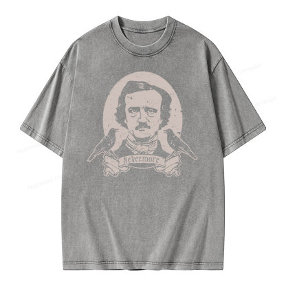 Pagewing   Literary Vintage Stephen Allen King HP Lovecraft Book Unisex Washed T-shirt