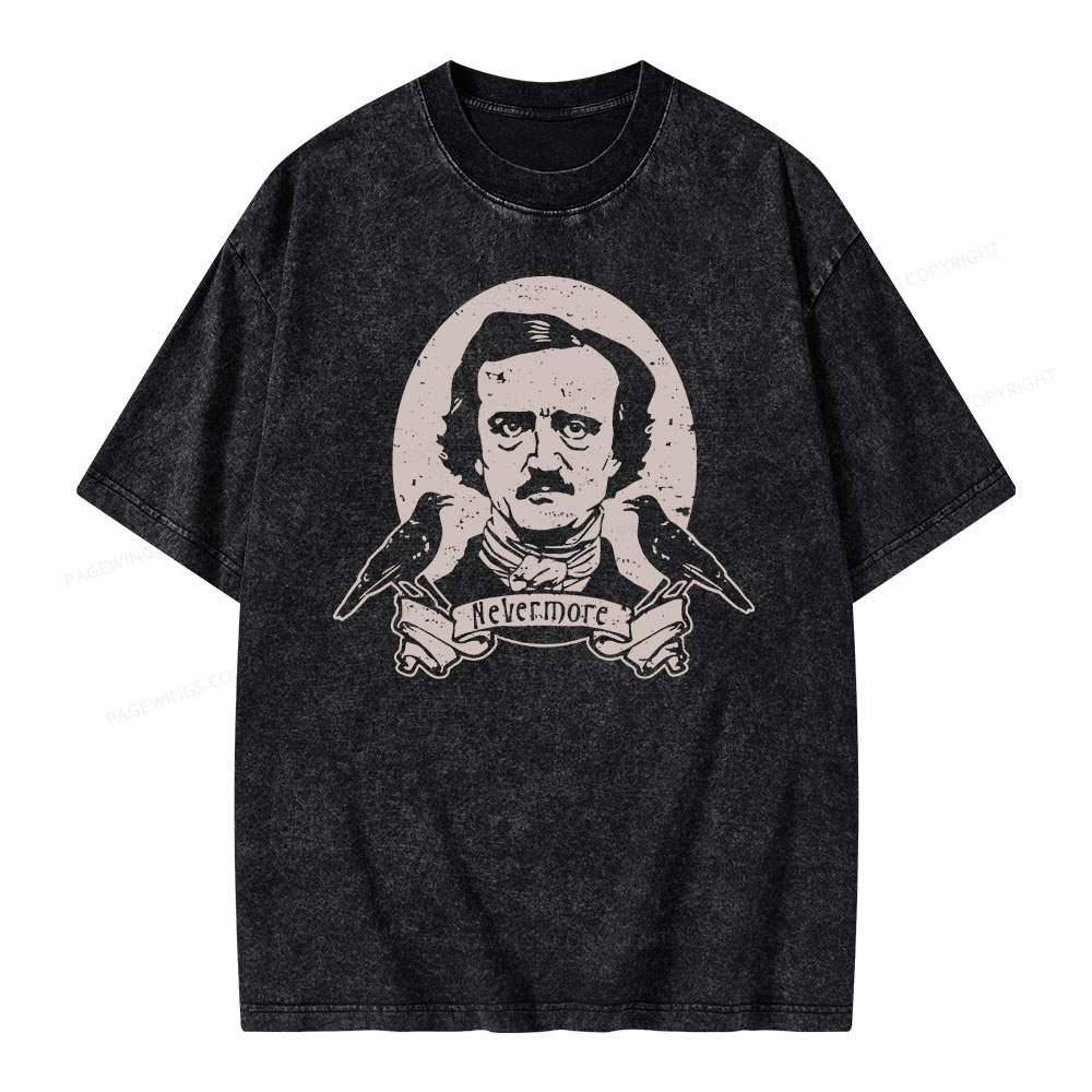 Pagewing   Literary Vintage Stephen Allen King HP Lovecraft Book Unisex Washed T-shirt