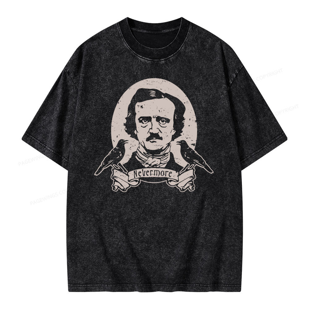 Pagewing   Literary Vintage Stephen Allen King HP Lovecraft Book Unisex Washed T-shirt