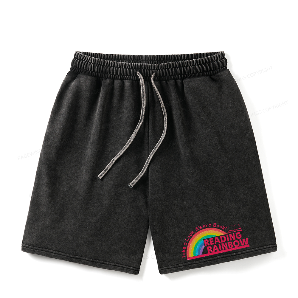 Pagewings Reading Rainbow Unisex Washed Shorts