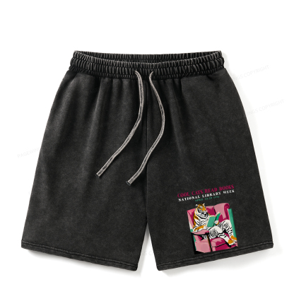 Pagewings Library Week Poster 1996 Unisex Washed Shorts