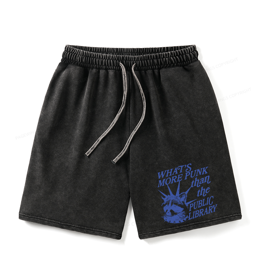 Pagewings What’s More Punk Than The Public Library Unisex Washed Shorts
