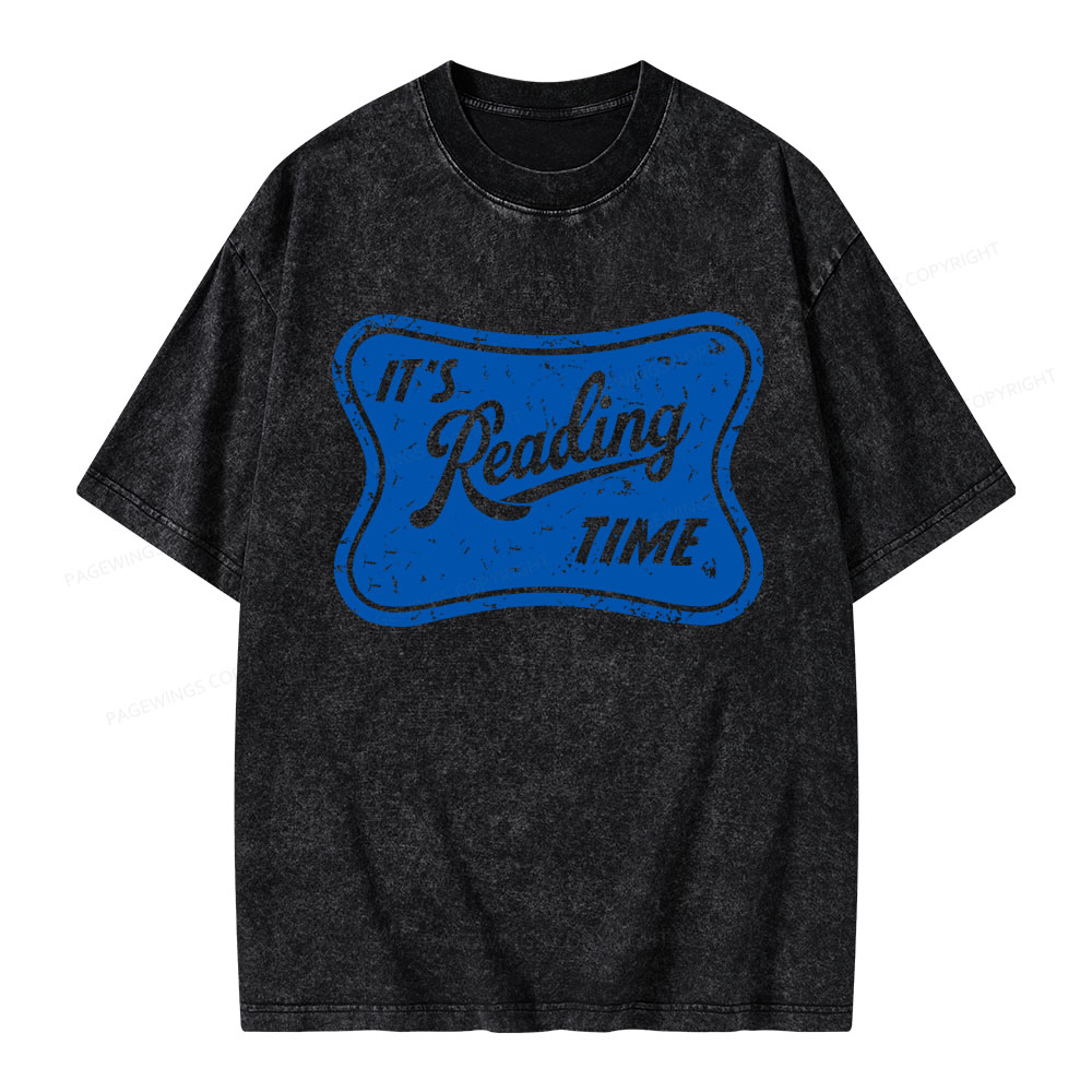Pagewings It’s Reading Time Unisex Washed T-shirt
