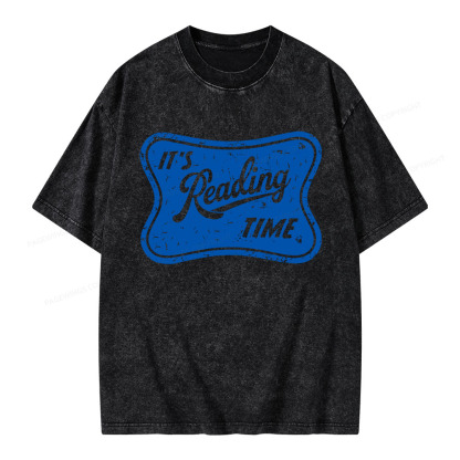 Pagewings It’s Reading Time Unisex Washed T-shirt