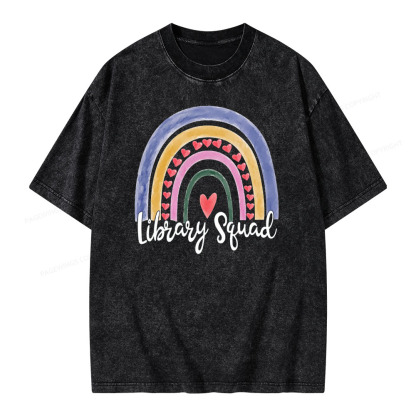 Pagewings Librarian Tee, Library Team Tee, Library Squad Shirt Unisex Washed T-shirt