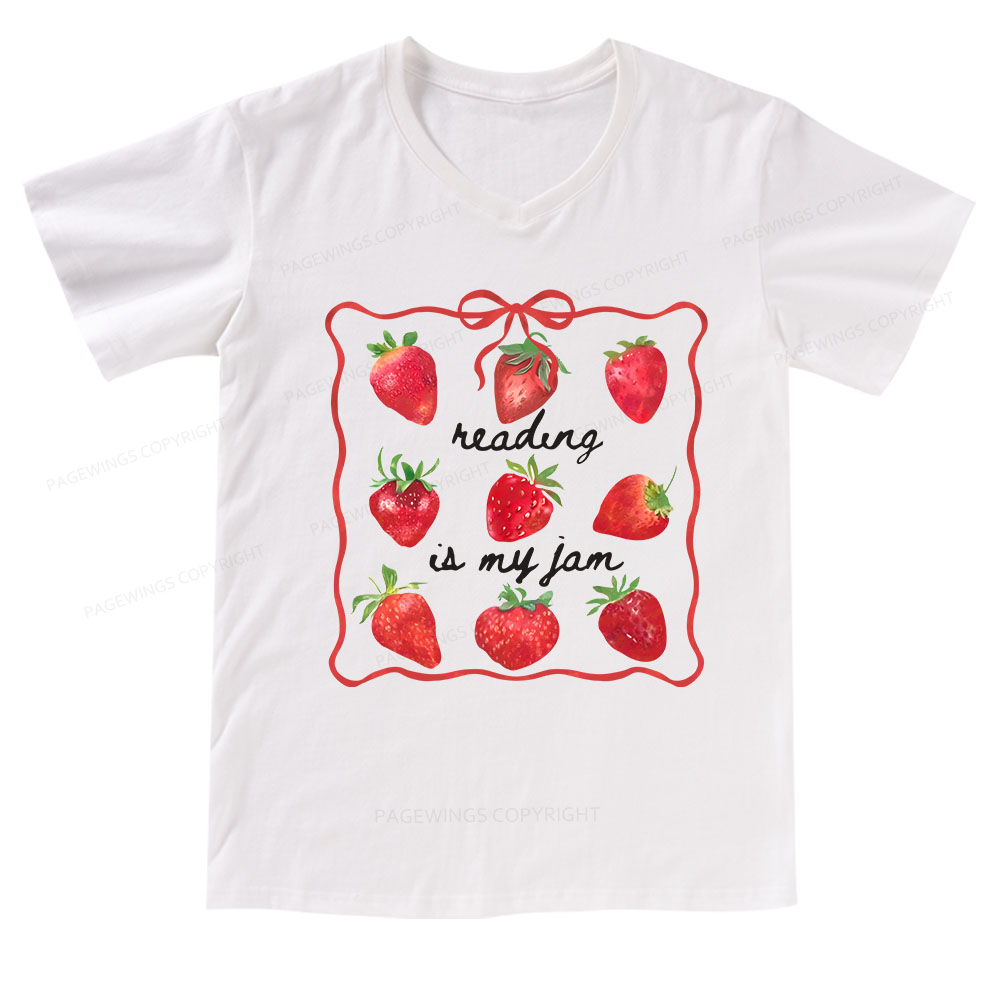 Pagewings Reading Is My Jam V-neck T-shirt