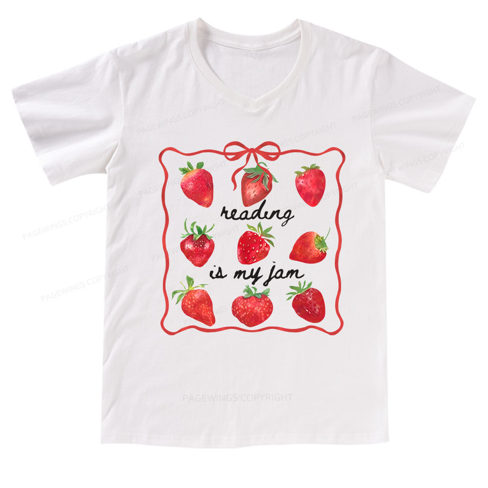Pagewings Reading Is My Jam V-neck T-shirt