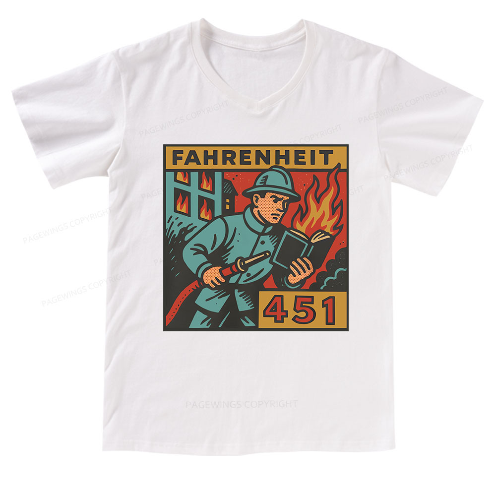 Pagewings Literature 451 V-neck T-shirt