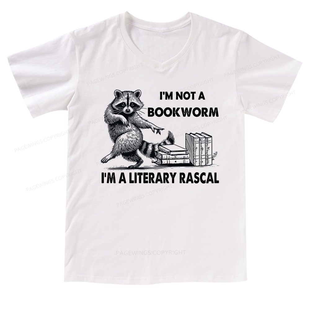 Pagewings I'm Not A Bookworm I'm A Literary Rascal V-neck T-shirt