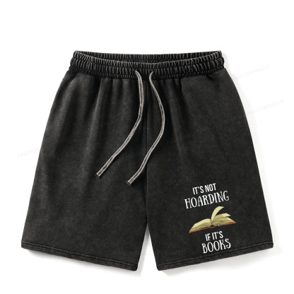 Pagewings It's Not Hoarding If It's Books Unisex Washed Shorts