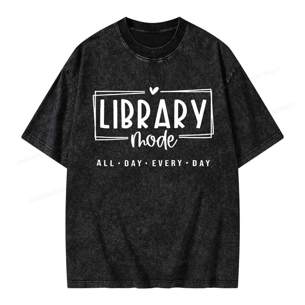 Pagewings Library Mode Unisex Washed T-shirt
