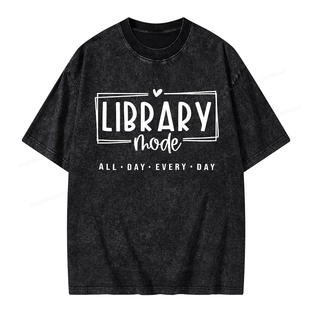 Pagewings Library Mode Unisex Washed T-shirt
