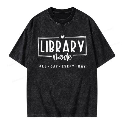 Pagewings Library Mode Unisex Washed T-shirt