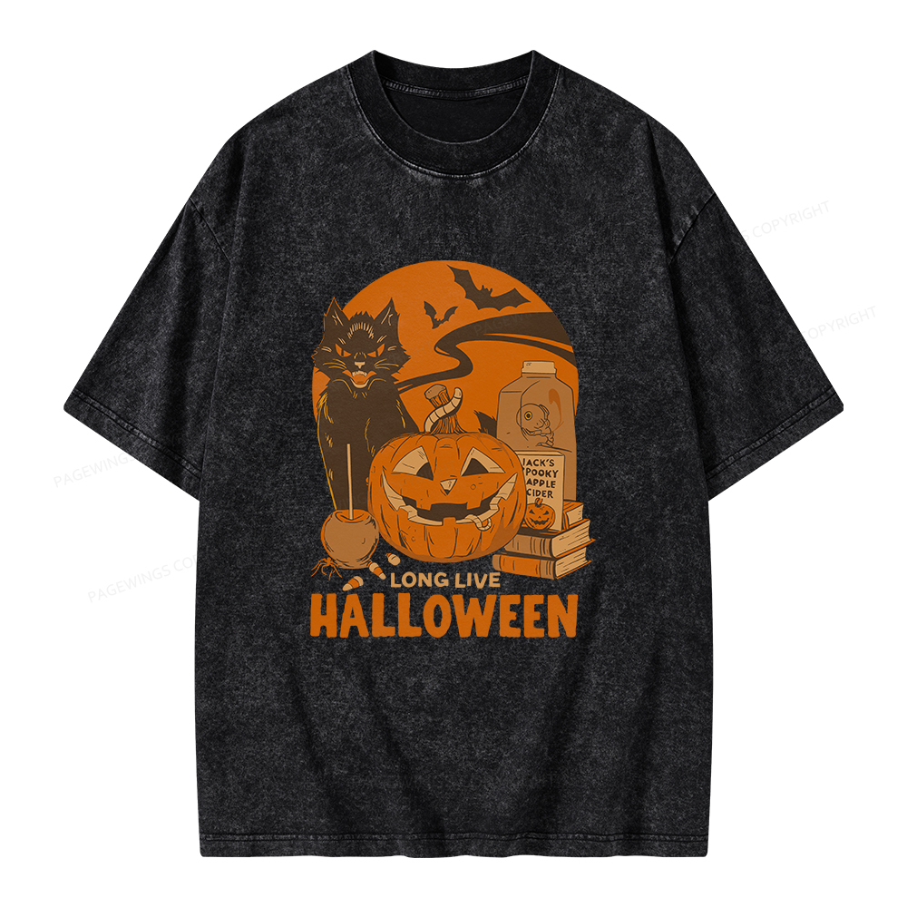 Pagewings Long Live Halloween Unisex Washed T-shirt